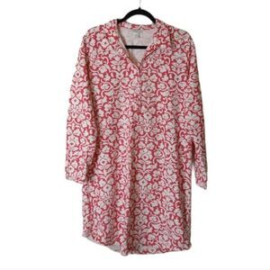 Garnet Hill Cotton Sleep Shirt Nightgown Pink XSMALL
